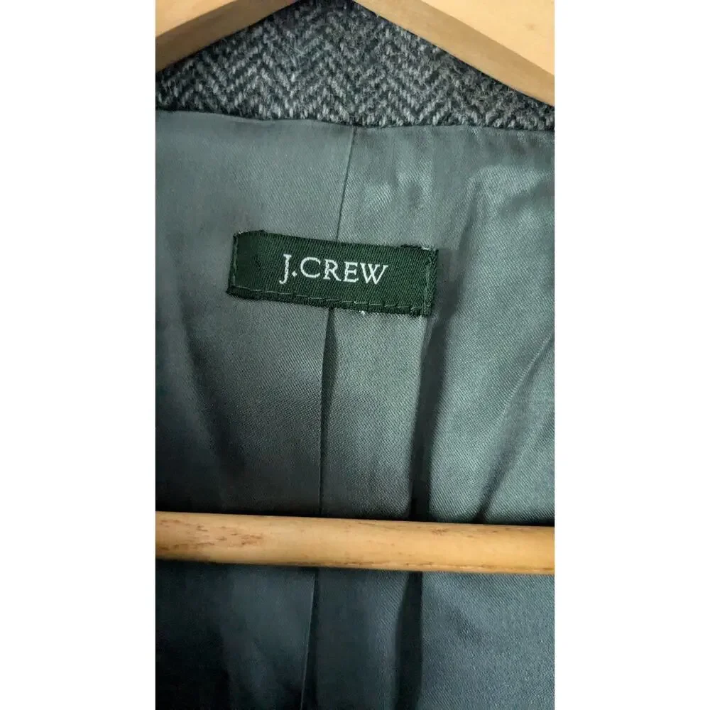 J. Crew Grey Wool Herringbone Blazer